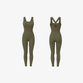 CloudBloom™ Suit ribbed scalloped cross back activewear unitard in green