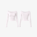 The Palm AirSkin Top soft breathable long sleeve studio crop top in pink front and back view