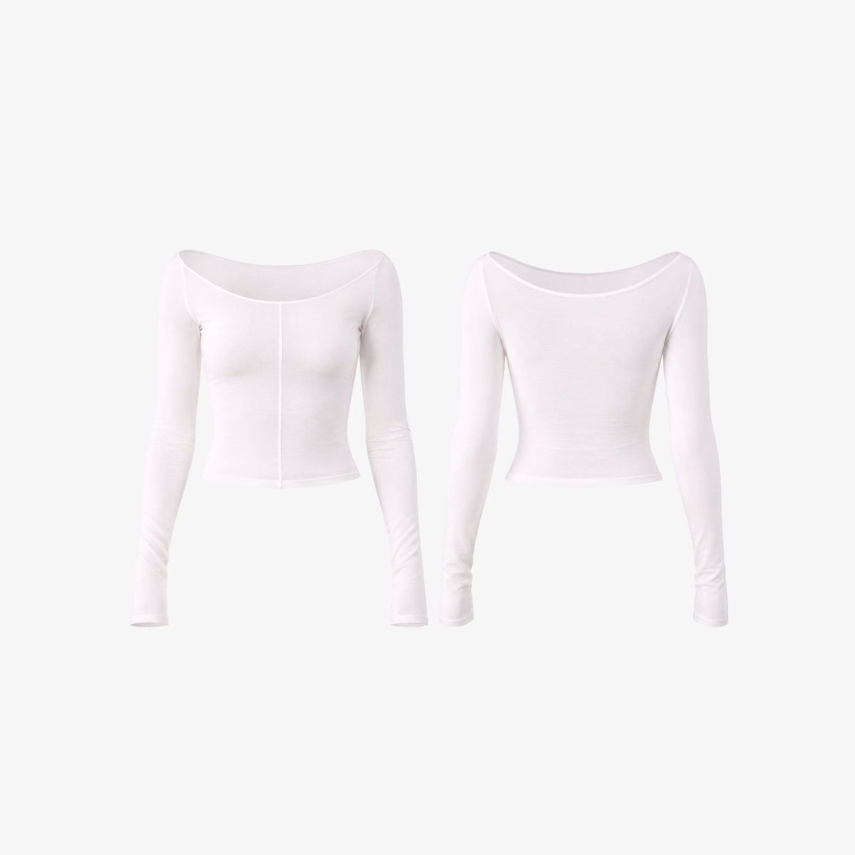 The Palm AirSkin Top soft breathable long sleeve studio crop top in pink front and back view