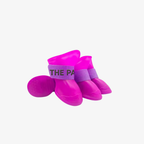 The Palm waterproof protective dog boots with anti-slip rubber soles in hot pink