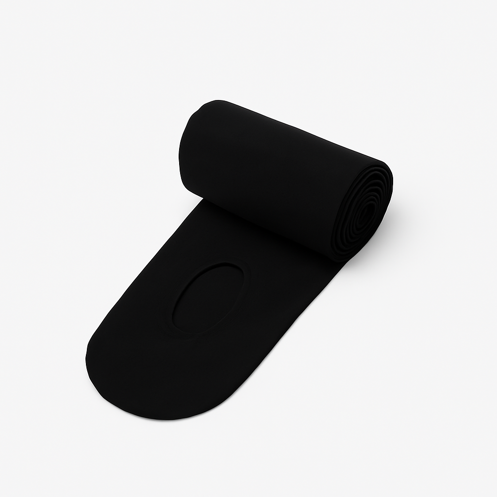 The Palm – BalletFlex™ Tights in jet black. Seamless, ultra-lightweight tights with a sculpting second-skin fit and smooth matte finish, designed for ballet-inspired movement and everyday performance. Engineered to elongate the legs while offering gentle compression, maximum flexibility, and all-day comfort.