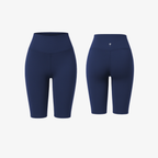 The Palm biker shorts in Dark Blue. Supportive high-waist biker shorts in smooth performance fabric, offering a sleek sculpted fit with understated luxury.
