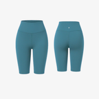 The Palm biker shorts in Mint. High-waisted sculpting fit in buttery soft stretch fabric, designed to contour the waist and enhance natural curves with a clean, minimal finish.