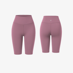 The Palm biker shorts in Rose Gold. High-waisted sculpting fit in buttery soft stretch fabric, designed to contour the waist and enhance natural curves with a clean, minimal finish.