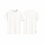 The Palm EasyFit™ Tee Classic in white, shown from both front and back on a white background. Lightweight cotton blend with a straight cut, soft touch, and timeless minimalist style.