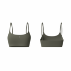 The Palm – FlexForm™ Bra in grey. Minimalist seamless design with adjustable straps and a sculpting, second-skin fit for studio to street wear.