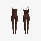 The Palm FormLine™ Bodysuit in Rich Mocha Brown. Seamless sculpting bodysuit with soft compression, cross-back detail, and a refined contour silhouette.