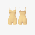 The Palm LunaHug™ Romper in Beige. A softly contoured seamless silhouette designed for comfort, layering, and effortless femininity.