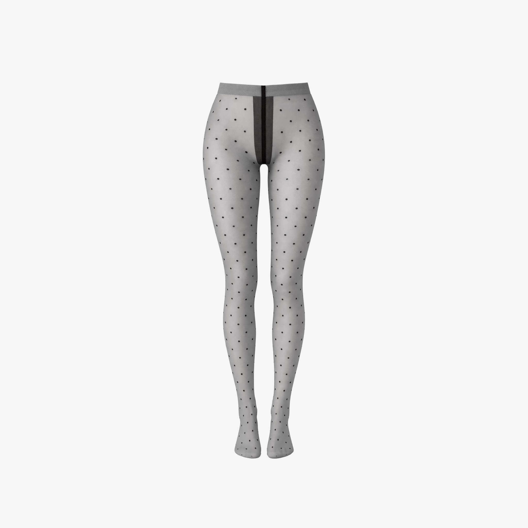 The Palm PolkaSkin™ Tights in Soft Pearl. Delicate sheer tights featuring a timeless polka-dot pattern, lightweight comfort, and an elegant second-skin feel.