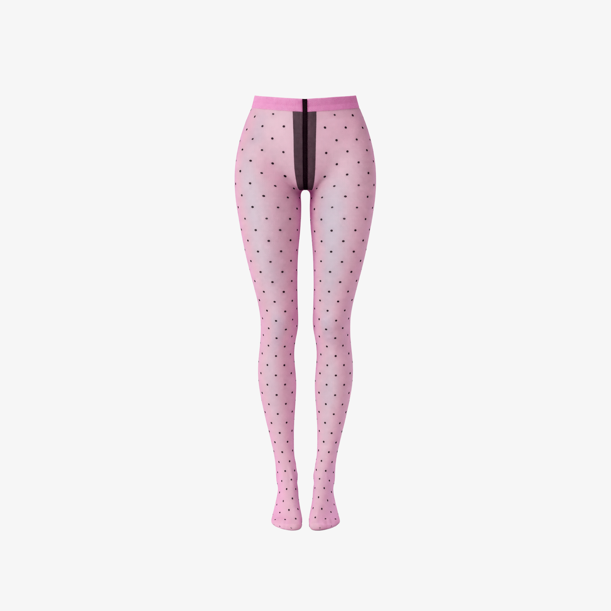 The Palm PolkaSkin™ Tights in blush pink. Delicate sheer tights featuring a timeless polka-dot pattern, lightweight comfort, and an elegant second-skin feel.