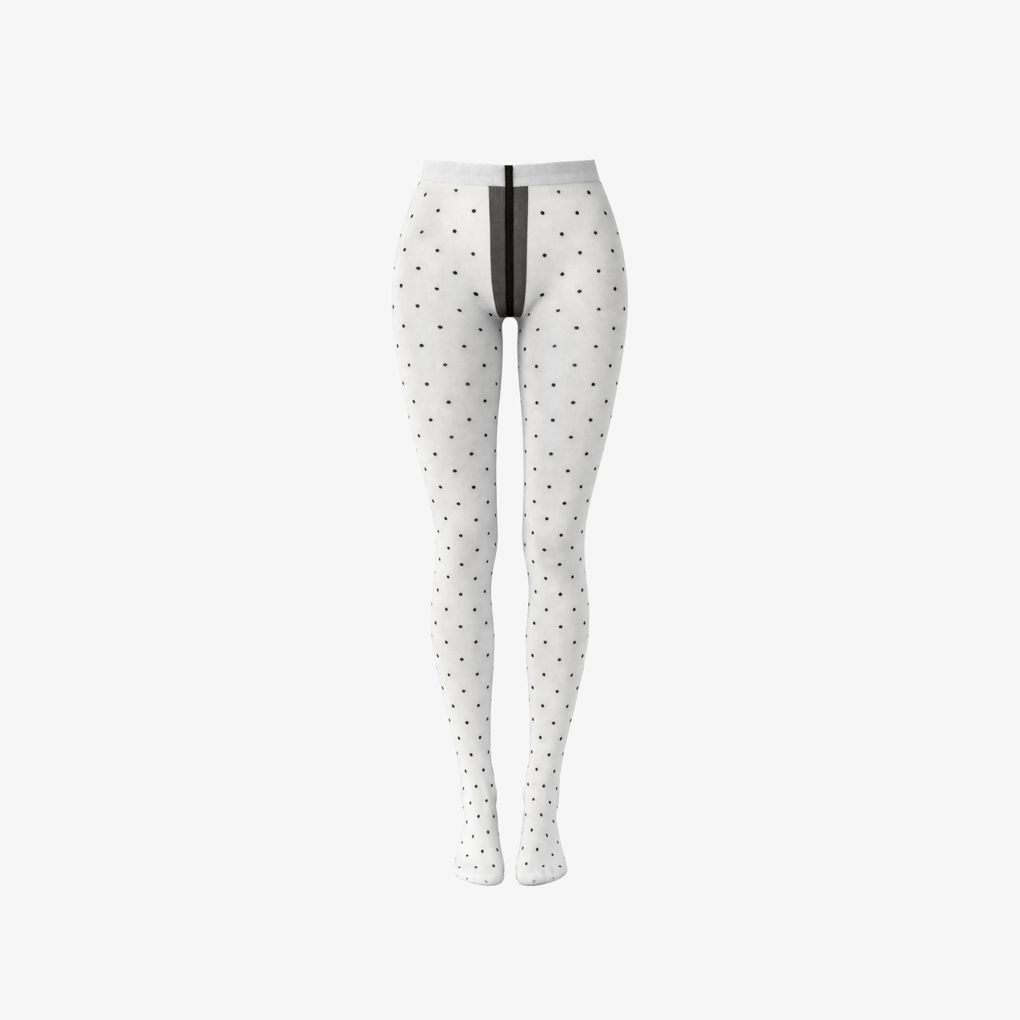 The Palm PolkaSkin™ Tights in Ivory. Delicate sheer tights featuring a timeless polka-dot pattern, lightweight comfort, and an elegant second-skin feel.
