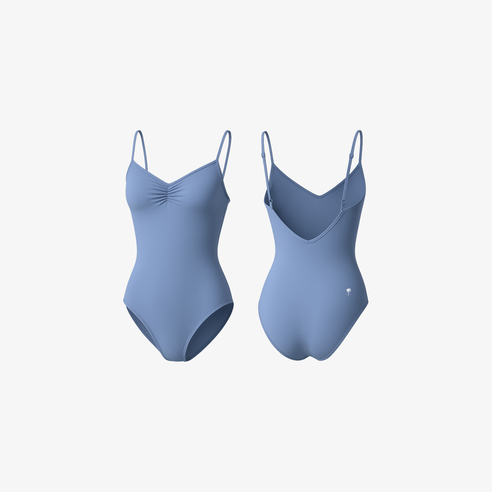 The Palm PureForm™ Body in Dusty Blue. Seamless sculpting bodysuit with a second-skin fit and refined minimalist shape.
