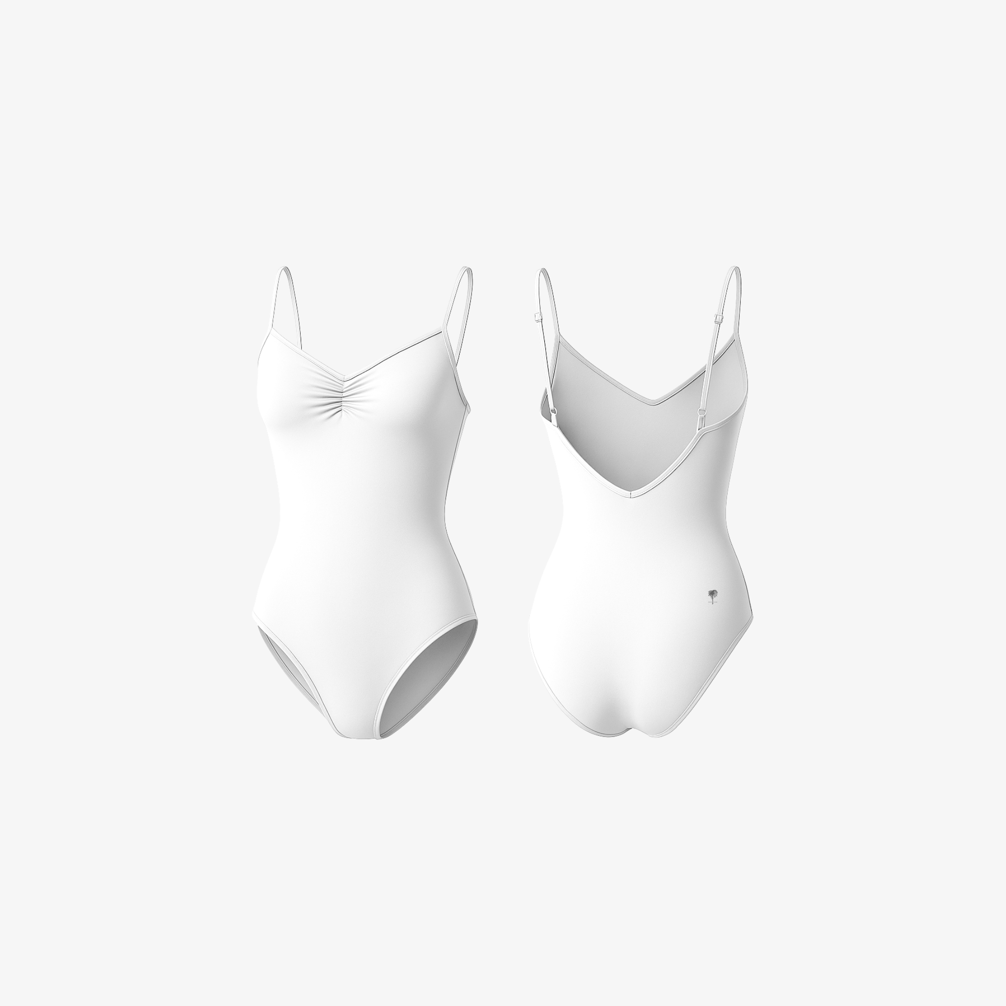 The Palm PureForm™ Body in White. Seamless sculpting bodysuit in smooth stretch fabric designed to contour the body with refined, minimalist lines.