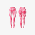 The Palm QuadFit™ Leggings in Blush Pink. Feminine sculpting leggings with a soft-touch fabric, flattering silhouette, and signature checkered design.