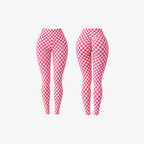 The Palm QuadFit™ Leggings in Blush Pink. Feminine sculpting leggings with a soft-touch fabric, flattering silhouette, and signature checkered design.