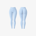 The Palm QuadFit™ Leggings in Ice Blue. Soft sculpting leggings with a flattering high-rise fit, breathable stretch fabric, and an elevated feminine silhouette.