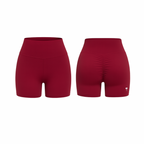 The Palm – QuickTone™ Jog Shorts in burgundy. Seamless high-rise design with back scrunch detail for a flattering, stay-put fit.