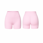 The Palm – QuickTone™ Jog Shorts in pink. Seamless high-rise design with back scrunch detail for a flattering, stay-put fit.