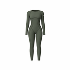 The Palm – SculptAura™ Onepiece in deep palm leaf. Seamless full-length bodysuit with contour stitching and sculpting compression fit. Designed from soft nylon-spandex blend for body-enhancing shape, breathability, and second-skin comfort — perfect for training or everyday movement.