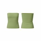 The Palm – SculptFit™ Tube in green forest . Seamless, ribbed strapless tube top with a sculpting second-skin fit, offering breathable stretch, smooth compression, and effortless styling from studio to street.