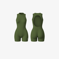 The Palm SculptFX™ Backless in Palm Leaf. A rich green sculpting bodysuit with fluid stretch, open-back silhouette, and body-contouring compression.
