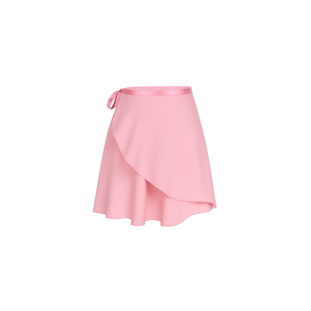 The Palm – SilkWave™ Skirt in coral. Elegant wrap-style skirt crafted from a silky soft, lightweight fabric that flows beautifully with every movement. Designed with a flattering drape and adjustable tie waist, it’s perfect for layering over activewear or styling as a chic everyday piece.