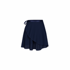 The Palm – SilkWave™ Skirt in navy. Elegant wrap-style skirt crafted from a silky soft, lightweight fabric that flows beautifully with every movement. Designed with a flattering drape and adjustable tie waist, it’s perfect for layering over activewear or styling as a chic everyday piece.