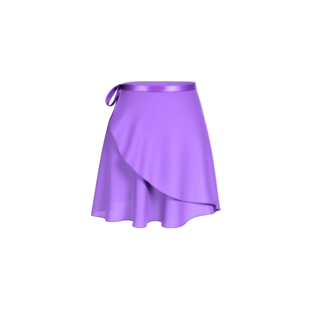 The Palm – SilkWave™ Skirt in purple. Elegant wrap-style skirt crafted from a silky soft, lightweight fabric that flows beautifully with every movement. Designed with a flattering drape and adjustable tie waist, it’s perfect for layering over activewear or styling as a chic everyday piece.
