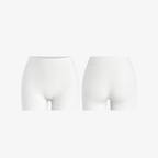 The Palm SoftBase™ Shorts in White. Minimal seamless base layer with a soft sculpting fit and breathable second-skin feel for a clean, invisible finish.
