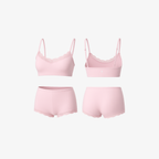 The Palm SoftSculpt™ set in Soft Blush. Seamless bralette and mid-rise shorts crafted from smooth stretch fabric with a soft, second-skin feel and delicate scalloped trim.