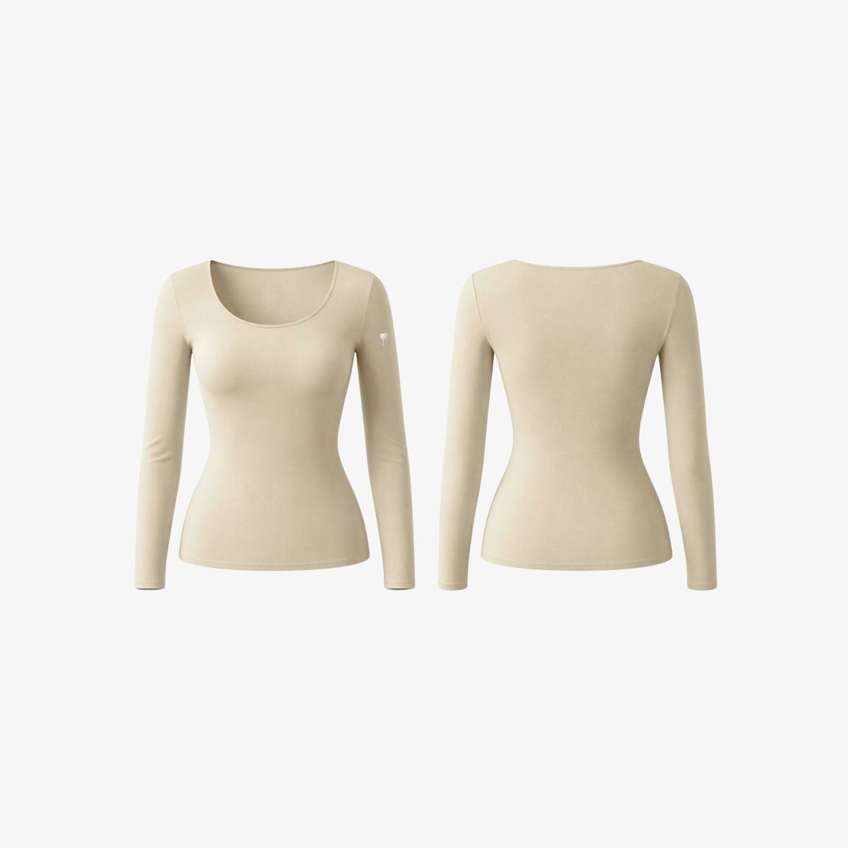 Butter cream soft yellow long-sleeve thermal top with a lightweight seamless stretch fit.