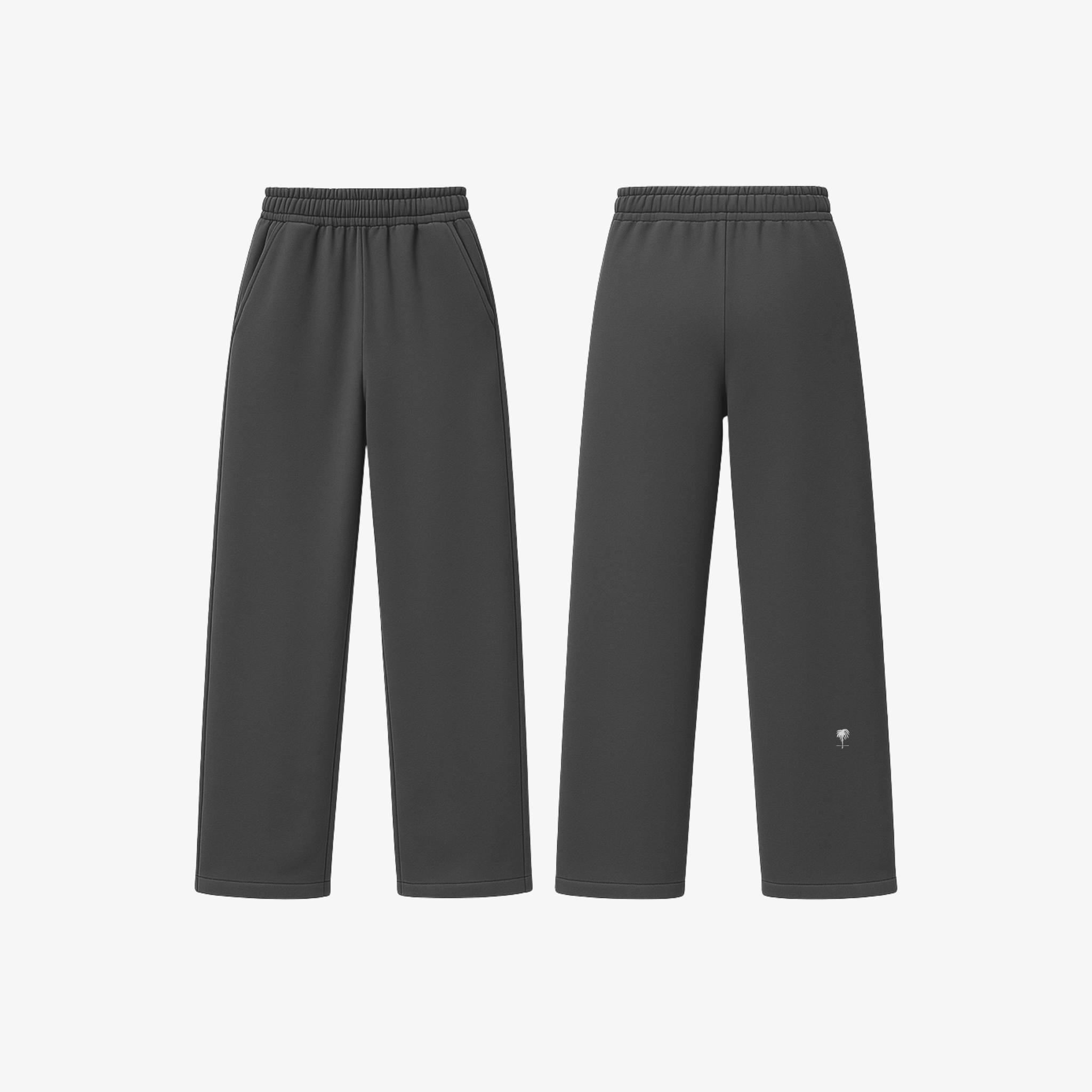 The Palm WarmFlex™ Pants in Dark Graphite Gray, soft fleece-lined sculpting sweatpants with relaxed fit and elevated silhouette.